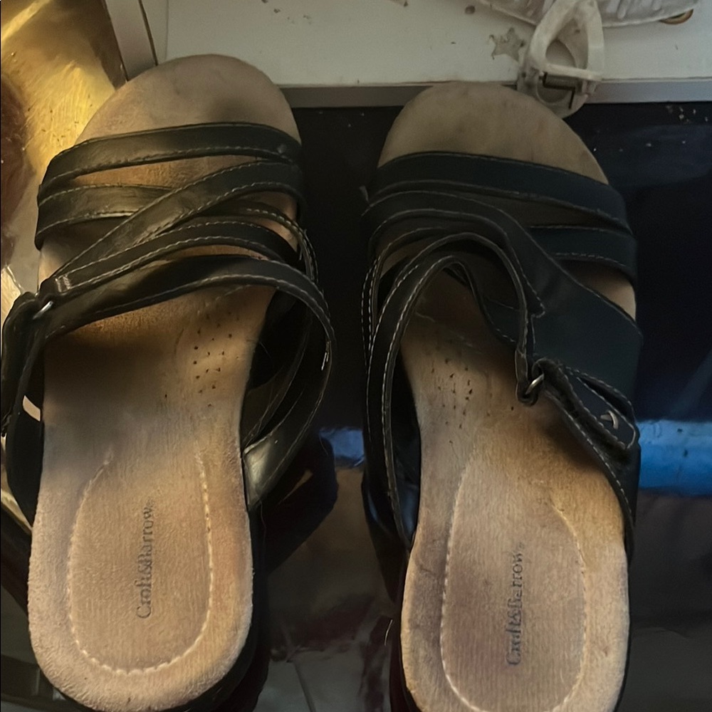 Black confortable slip on sandles